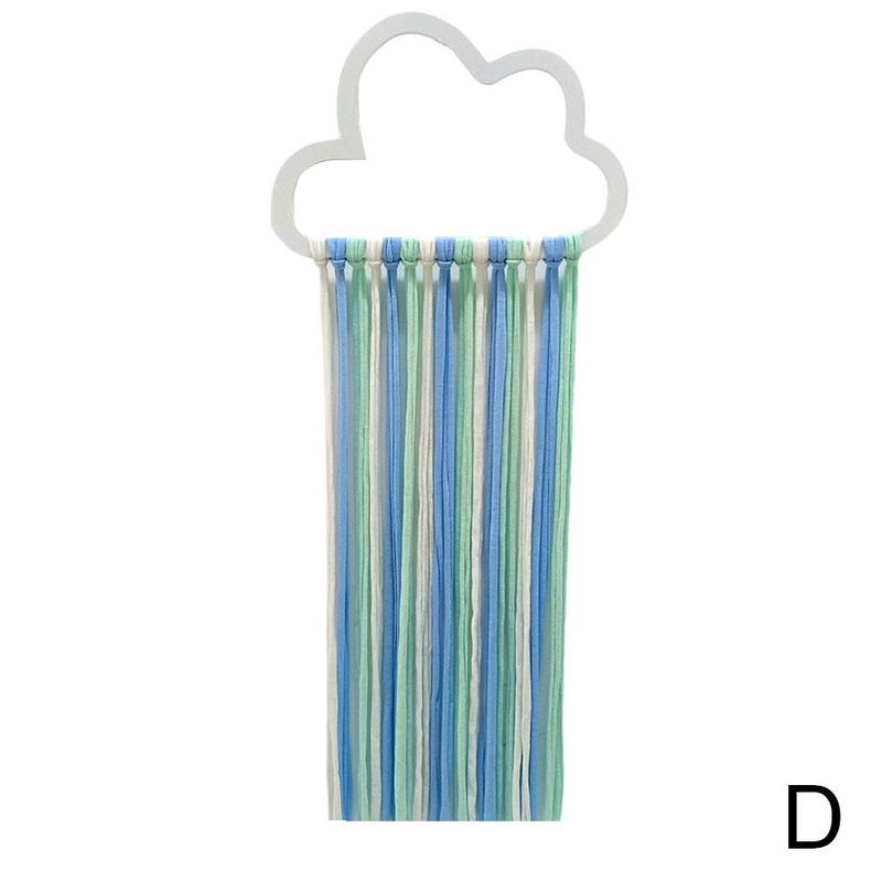 Clouds Rainbow Wall Hanging Decor Storage Belt For Girls Hair Clips Barrette Hairband Hanging Organizer Strip Holder Ornament: D