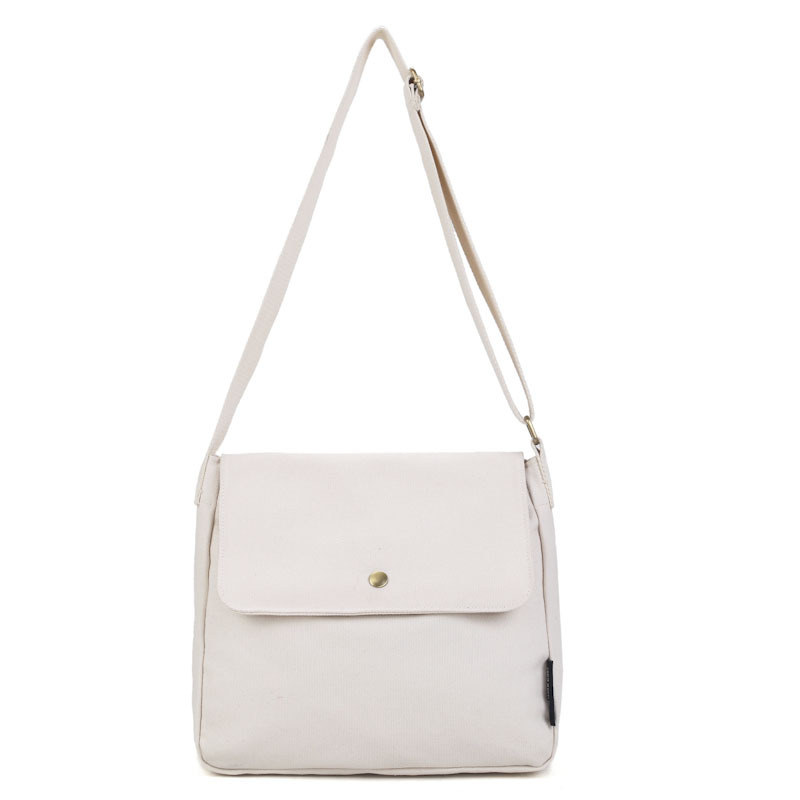 Frauen Einfache Leinwand Schulter Tasche Damen Reiner Baumwolle Tuch Crossbody-tasche Beiläufige Nette Bote Taschen Mädchen Schule Bücher Totes: Beige nicht Weiß