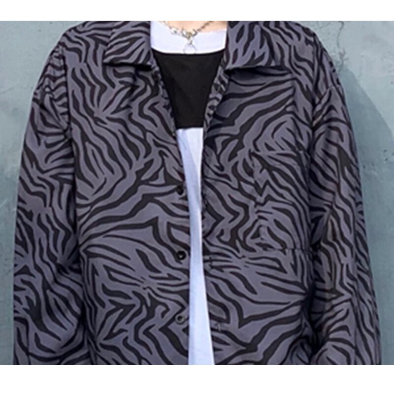 XITAO-Blusa holgada con estampado de tigre para otoño, camisa con estampado de tigre para mujer, botonadura con una sola, que combina con todo, ropa de calle de diosa ZP2383,