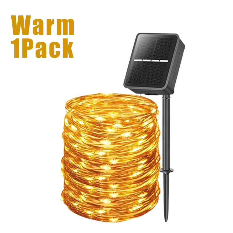 draussen LED Solar- Lichterkette Weihnachtsdekoration Wasserdichte Solar- Girlande 8 Modus Lichter Für Weihnachten Party Terrasse Balkon Hof: veränderbar / 80w