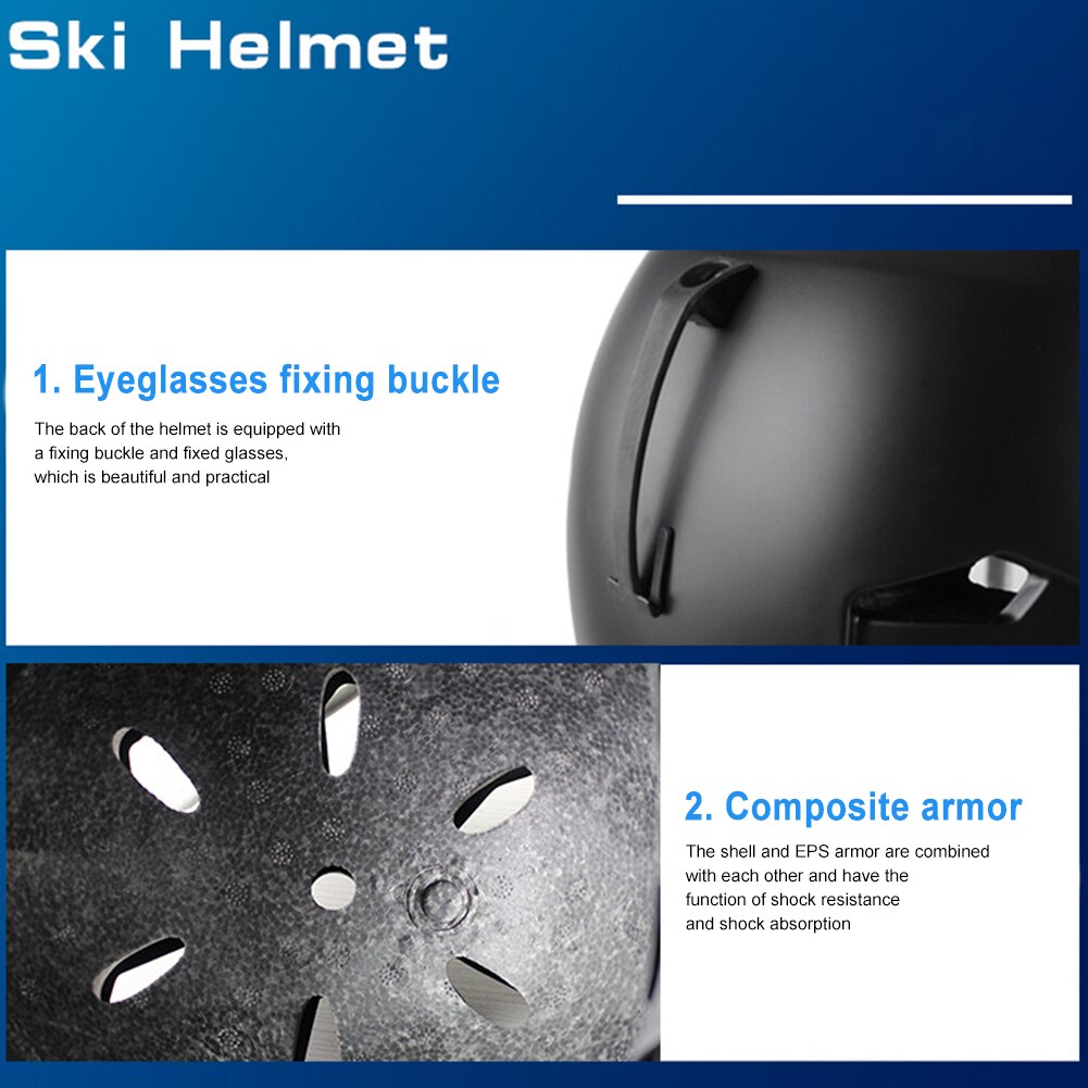 unisex ultraleggero portatile sicurezza inverno Snowboard EPS casco da sci protettivo sport tutto'aria aperta equitazione adulto modellato integralmente