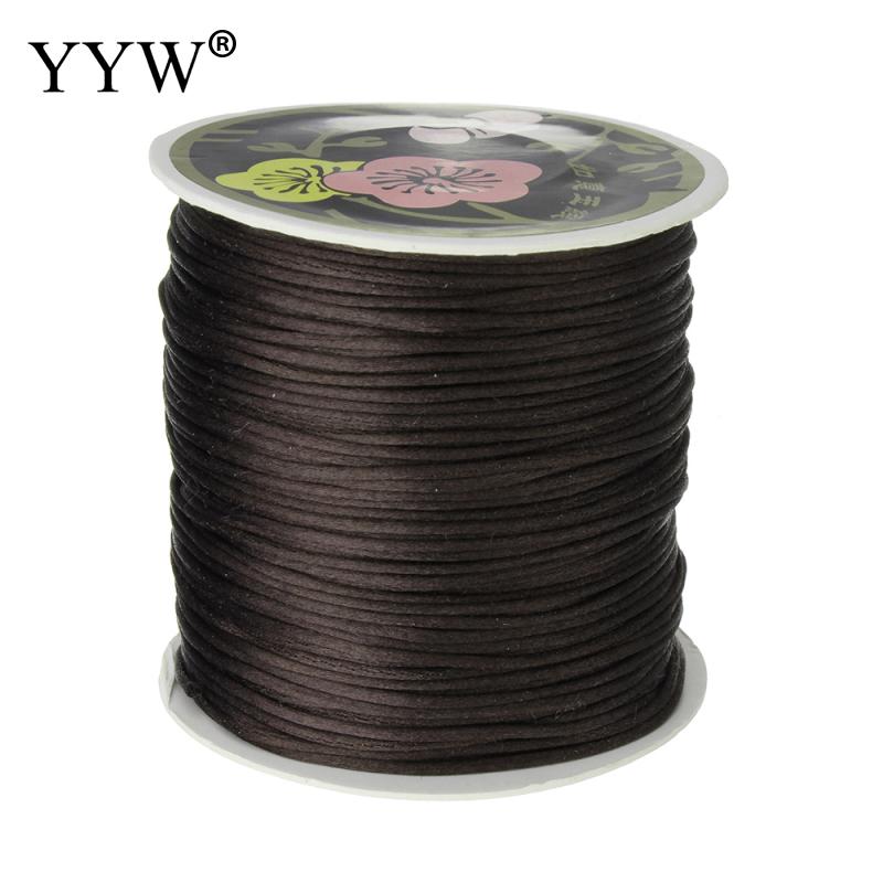 70 m/PC 1mm bobine de Nylon mélange couleur noir chinois Satin soie noeud macramé cordon perles européen tressé fil: coyote brown