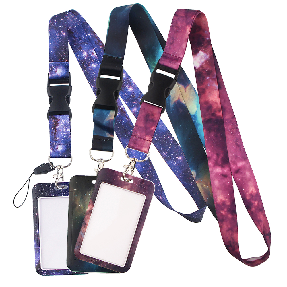 YL200 Starry sky Key Lanyard Car Keychain Badge Holder Personalise Office ID Card Pass Gym Mobile Phone Accessories