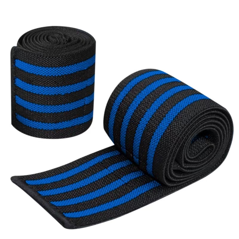 1 styck lindningsbara kompressionssportremmar armbågsskydd fitness tyngdlyftningsutrustning skyddsutrustning: Blå
