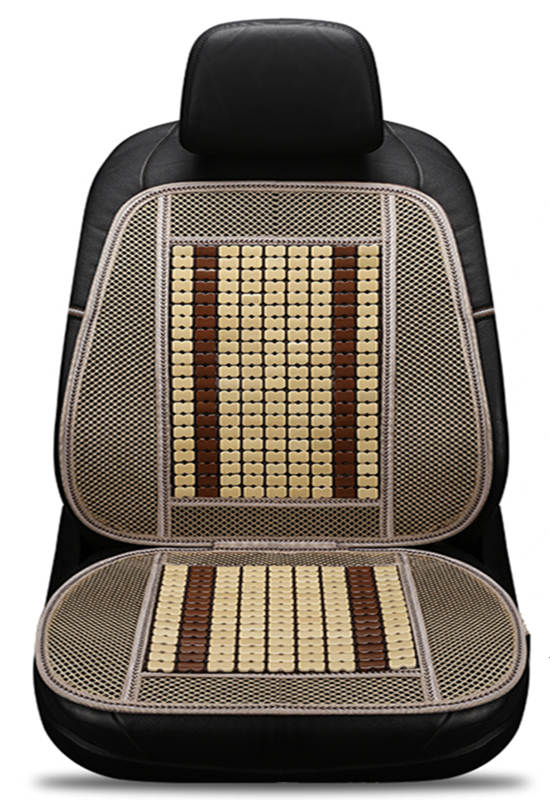 Asiento de coche para las cuatro estaciones con una sola pieza de almohadilla fresca, cojín de asiento de bambú transpirable de verano, Ventilación de Estera de bambú: Beige brown A