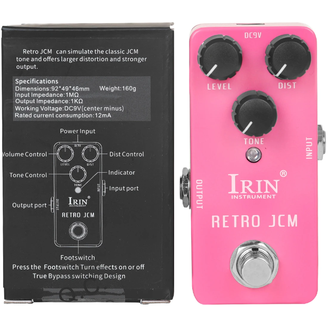 IRIN Guitarra Effect Pedal Compression Fuzz Overdrive Distortion Boost Bass True Bypass Pedals Electric Guitar Accessories: Pink