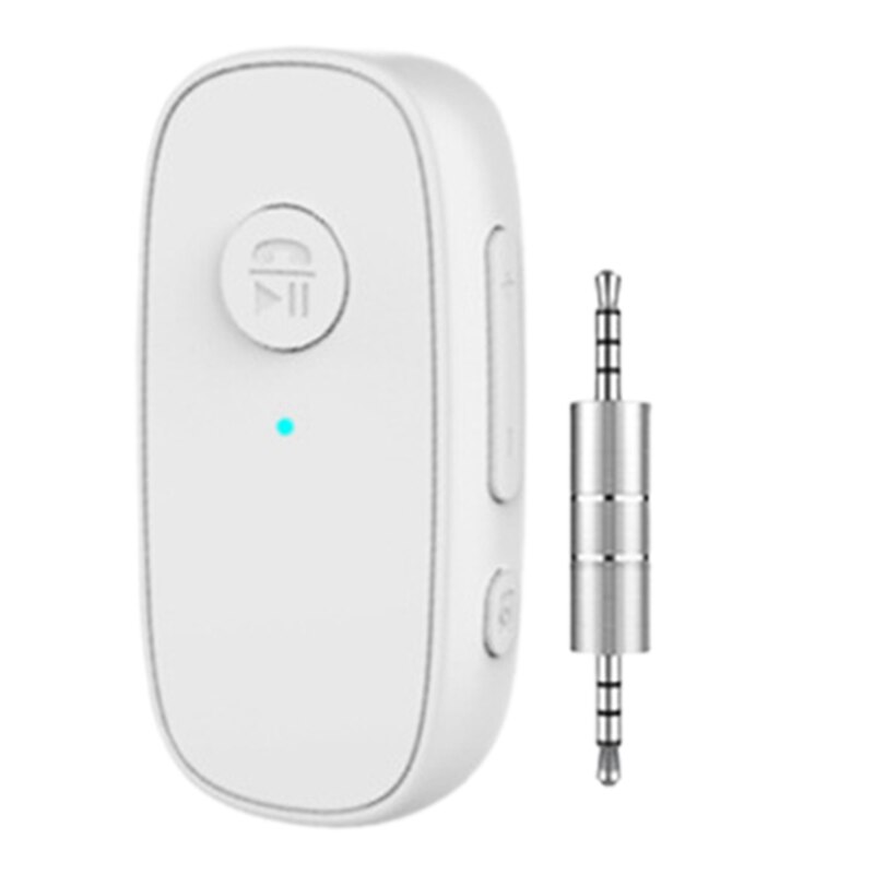 Clip-On Bluetooth 5.0 Adapter Multifunctionele Headset Bluetooth Connector Auto Stereo Bluetooth Ontvanger: white