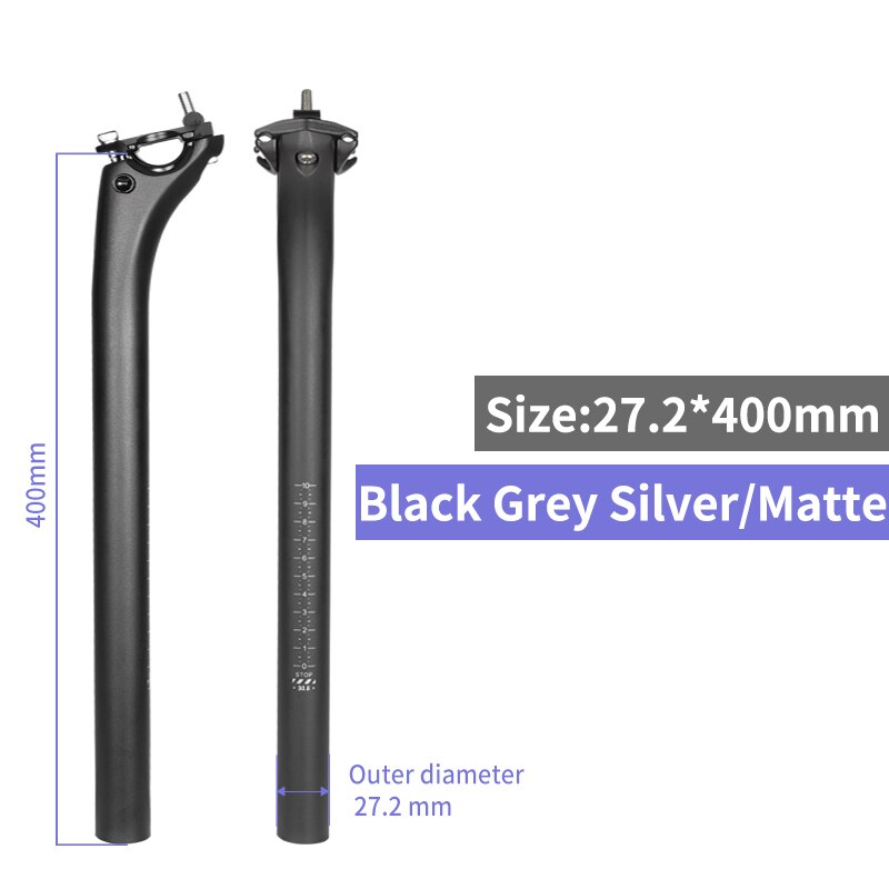Bike Seatpost Carbon Black Matt Offset 20mm Mtb Bike Canote Carbono 27.2/30.8/31.6 Seat For Bicycle Length 350/400mm: Matte 27.2-400mm
