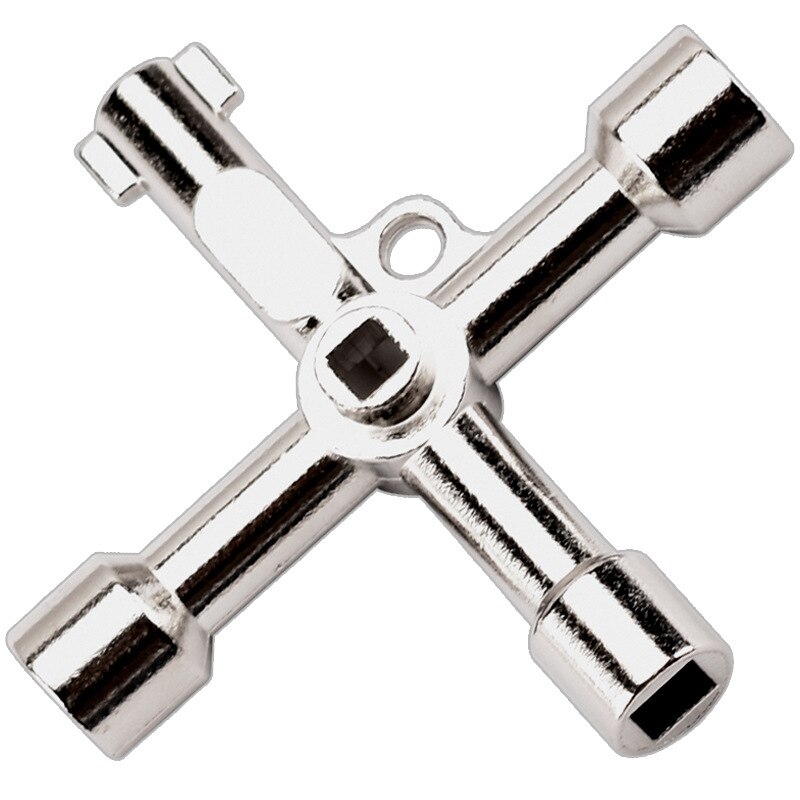 Multi-function 4 In 1 Universal Cross Key Triangle Key for Train Electrical Elevator Cabinet Valve Alloy Triangle Square Wrenchs