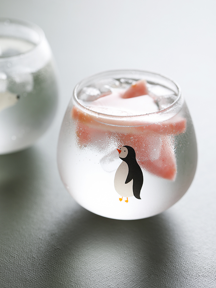 Gobelet de dessin animé verre de bureau | Maison, créative série arctique en borosilicate élevé, boire au bureau, thé eau café tasse de bière