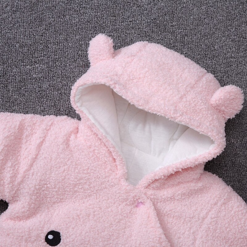 Baby Winter Jumpsuit Lange Mouwen Cartoon Beer Jas Zip Dikke Snowsuit Hoodie Jas Romper Stijl Voor Baby meisjes Jongens