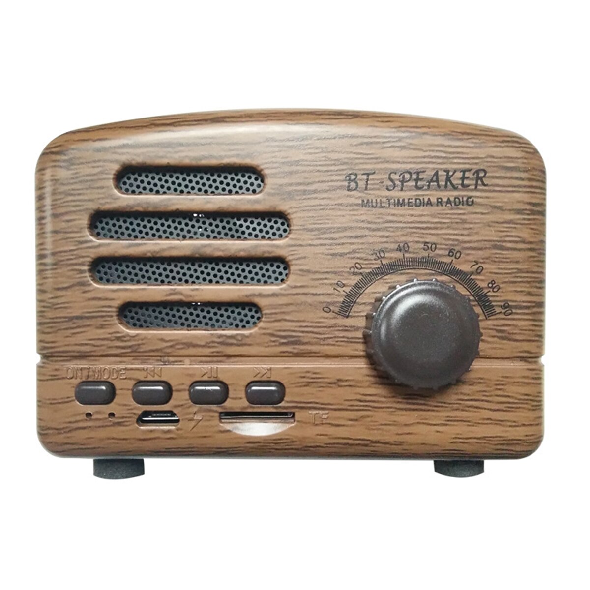 Retro Bluetooth Speaker LED Indicator Strong Bass Enhancement Old Fashioned Classic Style Radio: B