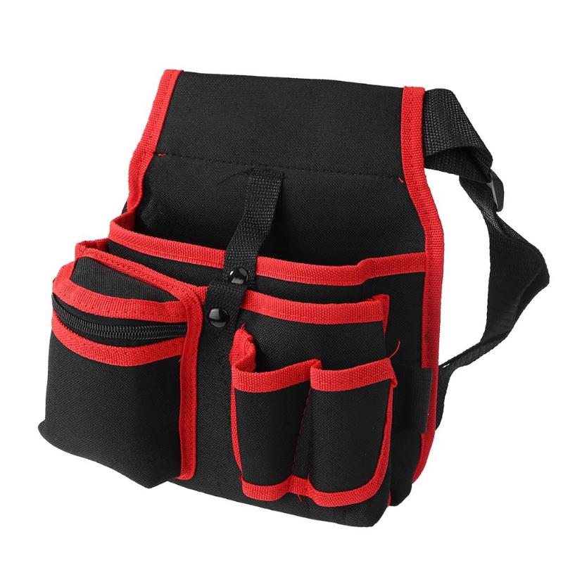 Wear-resistant Tool Bag Durable Polyester Hardware Electrician Waist Pack Hammer Pliers Pouch Repair Tools Storage: Red