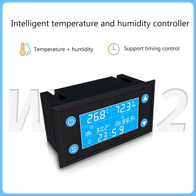 W1212 ca 110V-220V LCD numérique température humidité contrôleur minuterie SHT20 sonde pour incubateur Aquarium Thermostat Humidistat