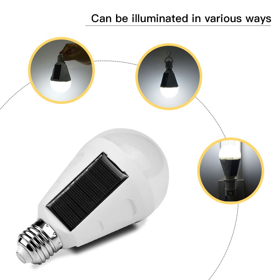 7W/12W LED Solar Power Bulb E27 Protable LED Solar Lights Rechargeable Lampada LED Waterproof Outdoor Camp Tent Garden Light