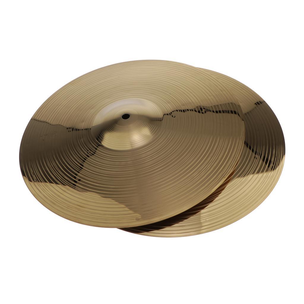 2pcs Brass Alloy Crash Hi Hat Drum Cymbals For Drummer Percussion 14