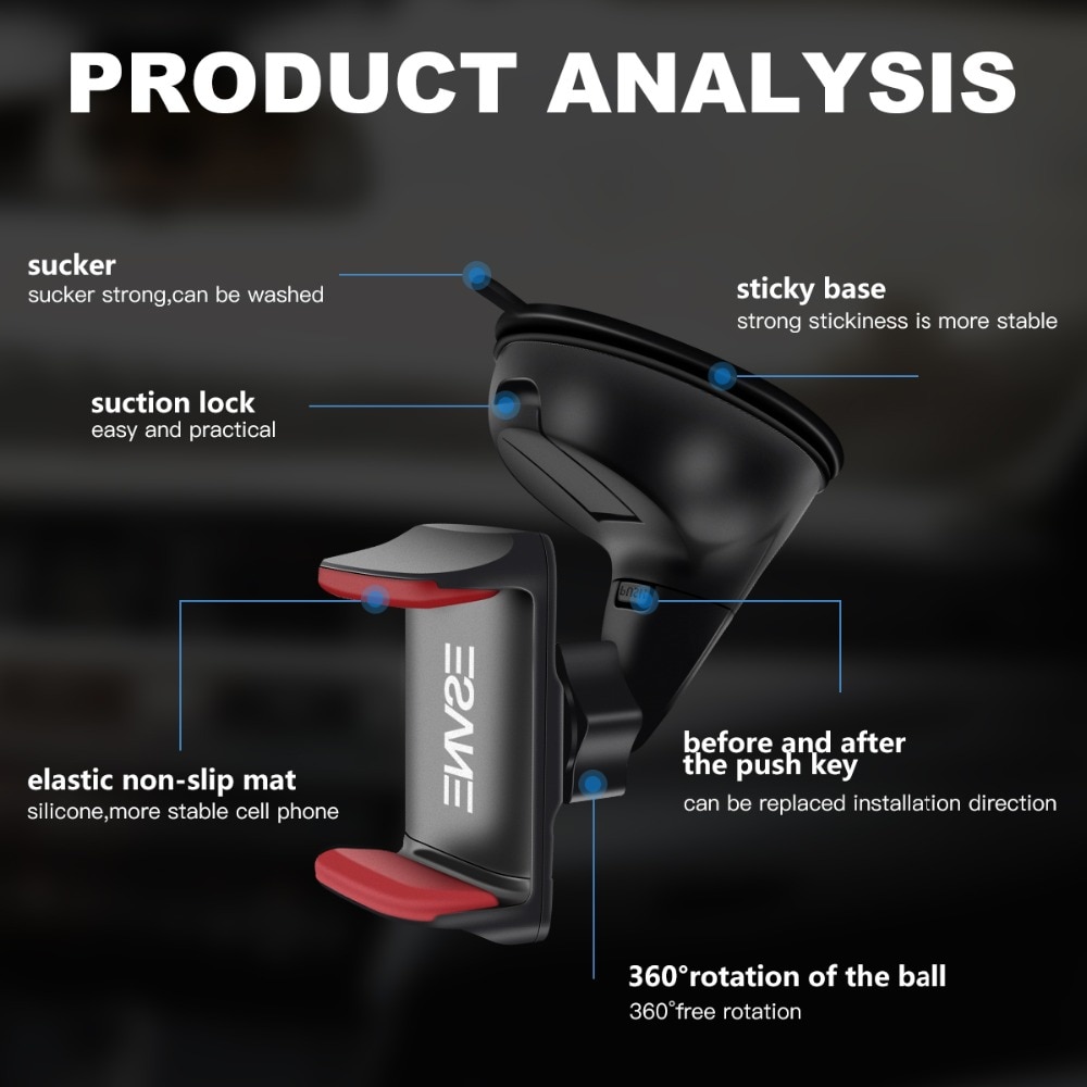 Esvne universele voorruitbevestiging auto telefoonhouder voor iphone 8 6 7 x telefoon autohouder stands ondersteuning mobiele telefoon