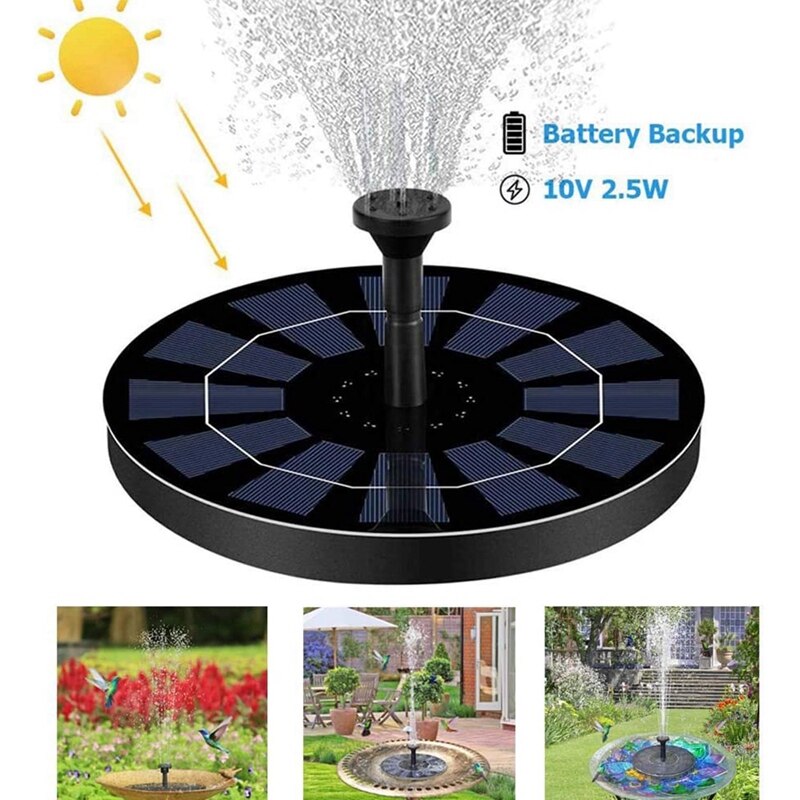 Solar Brunnen Pumpe 2,5 W Kreis Schwimm Solar Wa... Grandado