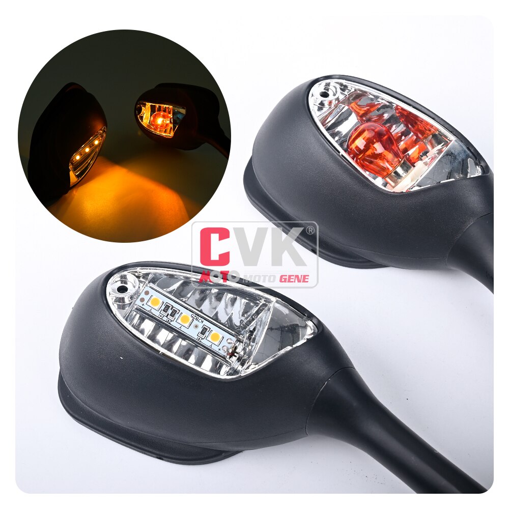 CVK RearView Mirror LED Light For Suzuki GSXR600 GSXR750 GSXR1000 K5 K6 K7 K8 2005 2006 2007 Rear View Mirrors