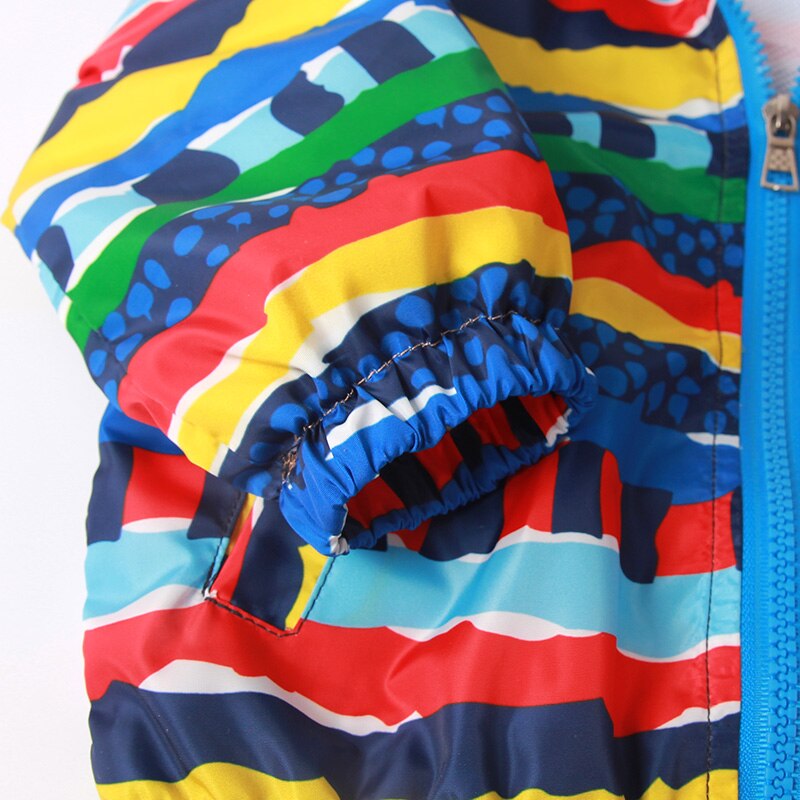 summer children hooded clothing rainbow striped print boys & girls jackets 1Y 3Y 3Y thin casual outerwear girls