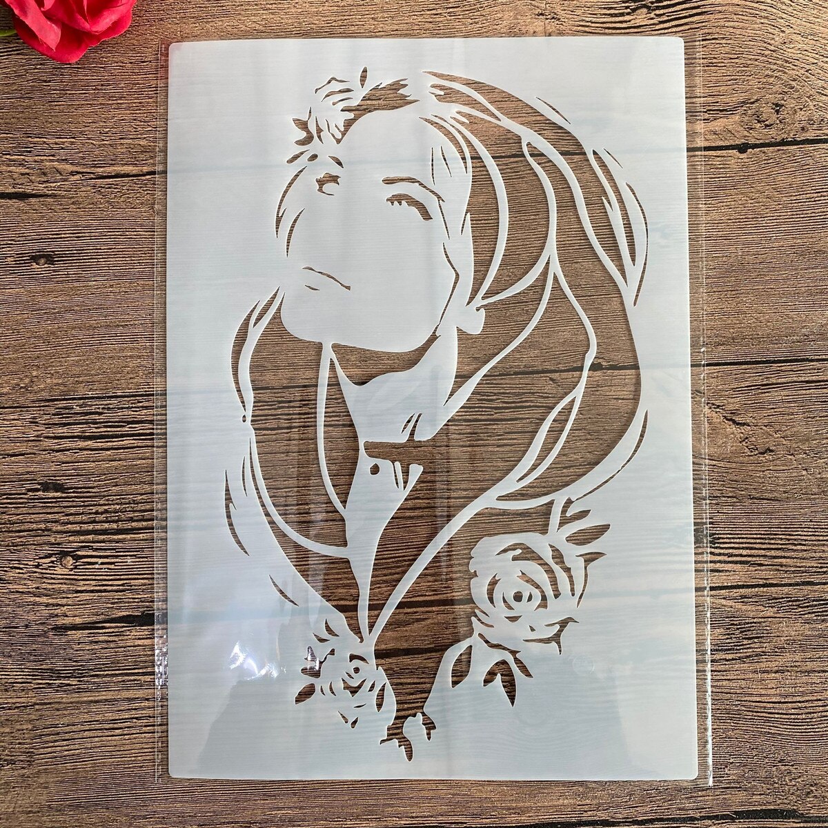 A4 size Stencil for Wall Painting Scrapbooking Stamp Album Decorative Embossing Craft Paper DIY Beauty girl Stencils