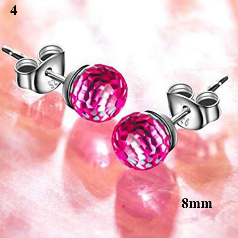 6/8mm kleurrijke oorbellen met strass-steentjes, veelkleurige bolvormige oorknopjes, kristallen oorbellen, kristallen oorbelaccessoires voor dames: 4