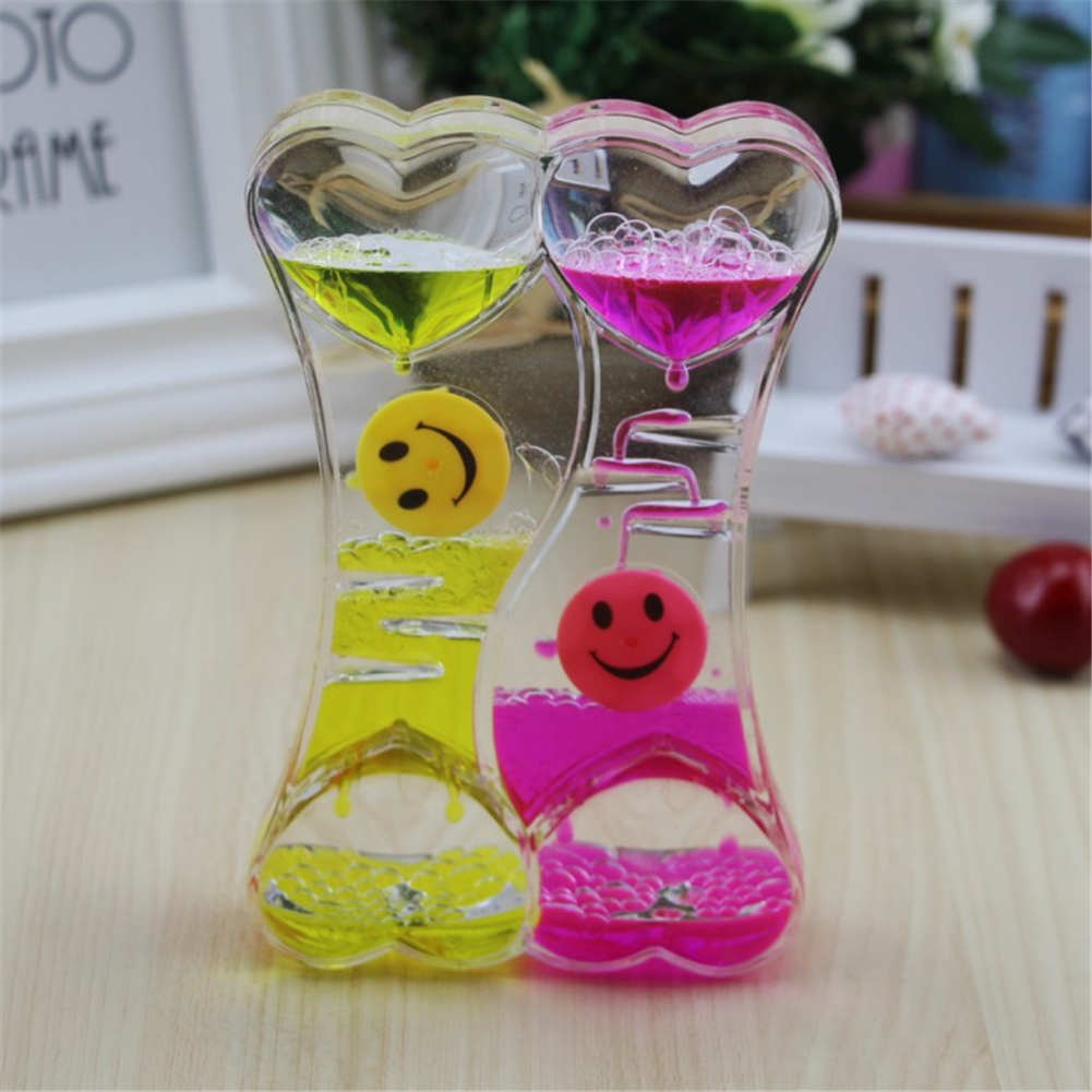1pc Liquid Hourglasses Dynamic Transparent Oil Timer Hour Glass Decoration for Home WXV