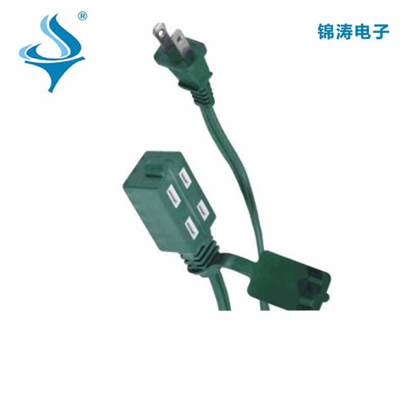 American Standard Three-Pin Plug pin zi wei Power Line Ul American Three-Pole Male Connector and Female Contact Plug Extension L