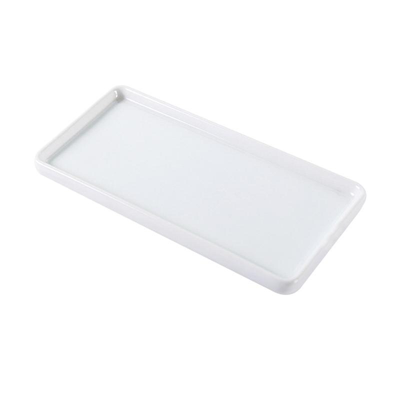 1/2pc Rectangle Porcelain Tray Bathroom Ceramic Base Storage Trays Sanitary Storage Pallet Delicate Bathroom Supplies Toothbrush: 1Pc
