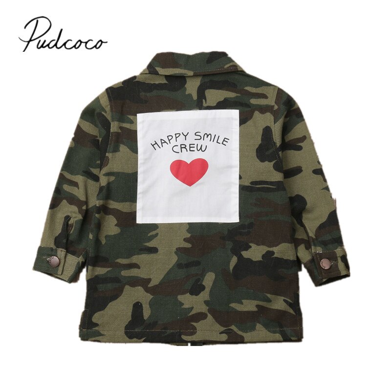 Brand Autumn Infant Kids Boy Girl Jacket Coat Camouflage Long Sleeve Back Heat Print Patchwork Warm Jacket 2-8Y