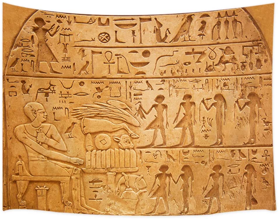 Tapiz de jeroglífos egipcios para colgar en la pared, arte para colgar