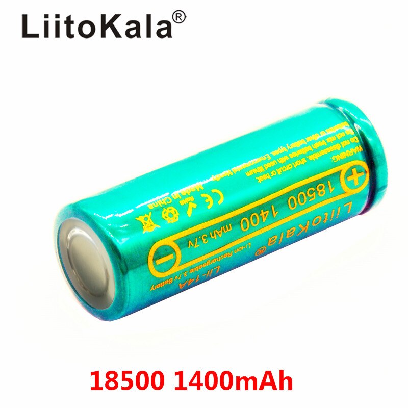 LiitoKala Lii-14A 18500 1400 rechargeable Battery 18500 battery 3.7V For lashlight Safe Li-Ion