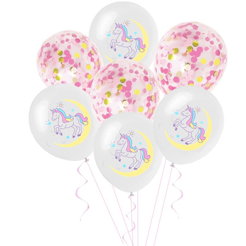 10 stk. tegnefilm enhjørningballoner sæt guld konfetti ballon fødselsdagsfest dekoration børn voksne luftkugler globos bryllupsindretning: 05