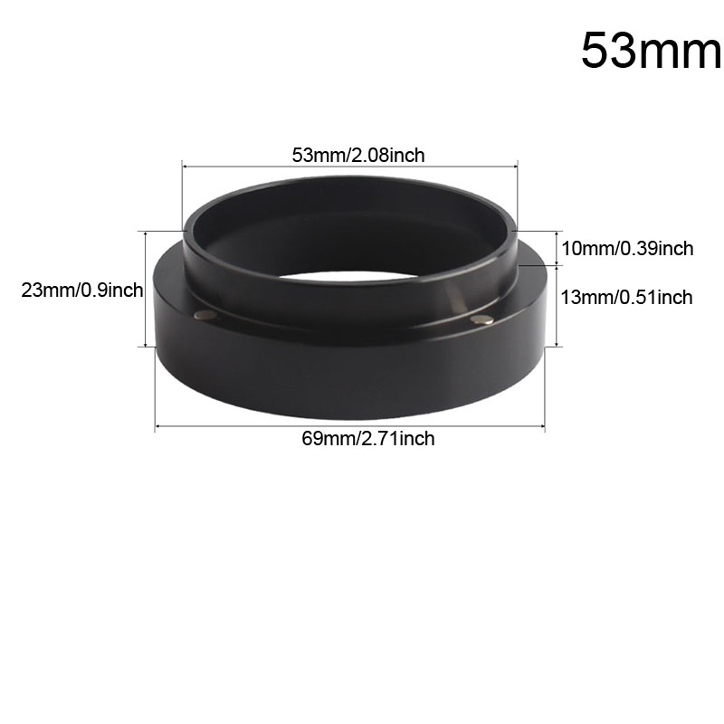 Manico in legno massello acciaio inossidabile caffè Espresso manomissione agitazione ago per filtro caffè Porfilter Maker Tools: Black Ring 53mm