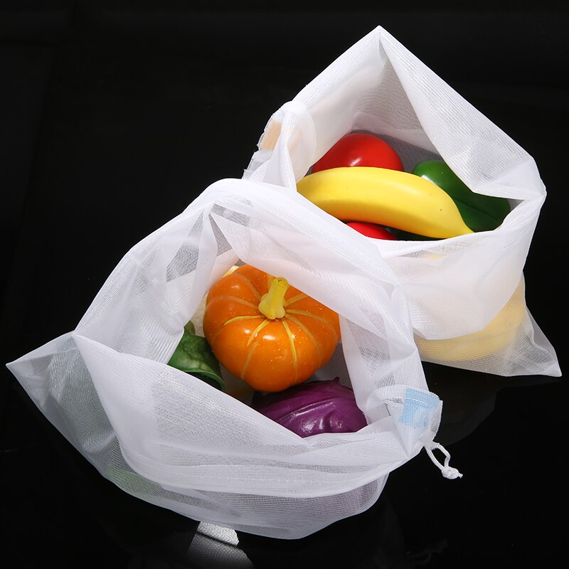 5pcs Reusable Mesh Product Bags Eco Friendly Grocery Vegetable Fruit Kitchen Storage Bags Mayitr