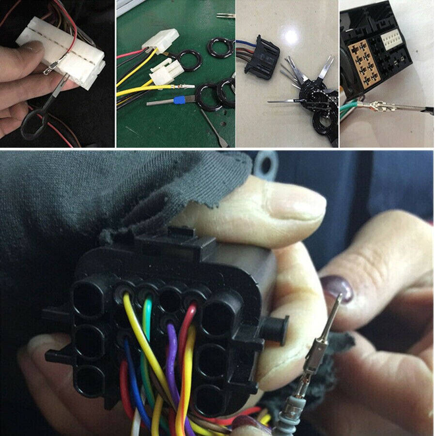 QWORK® 41 Piezas Extractor de Pines Coche, Herramienta de extracción de Conector de Cable de automóvil, para la mayoría de los terminales de Conector