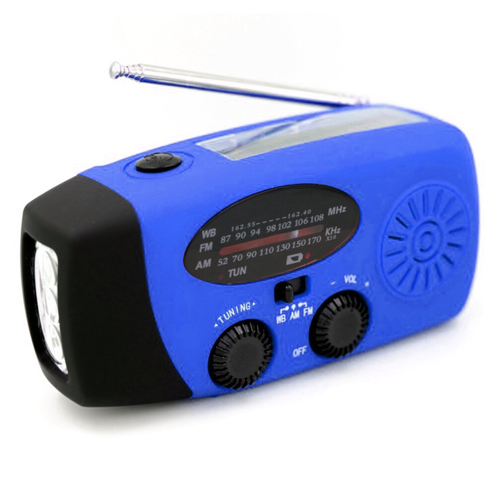 FM AM WB NOAA Weather Radio High Sensitivity Clear Volume Radio Multifunctional Radio Hand Crank Solar USB Charging