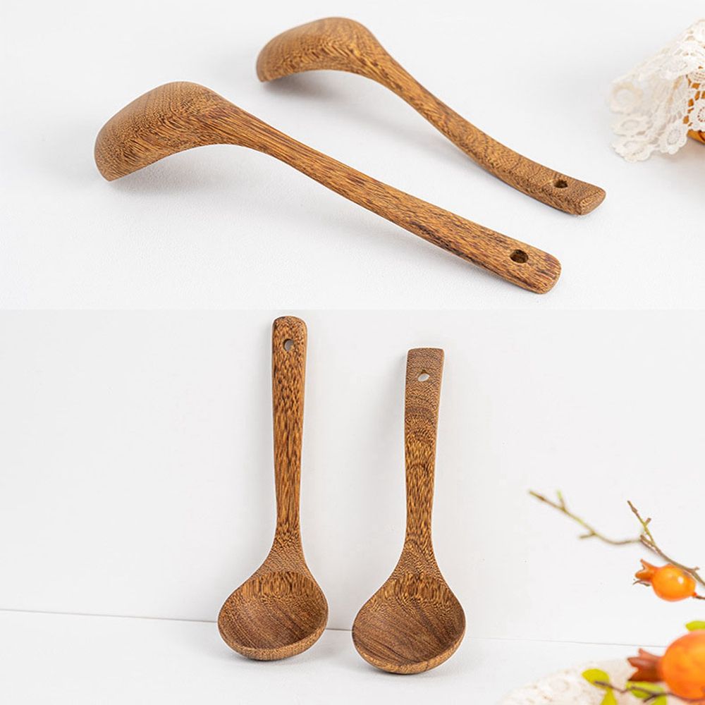 Kit Special Wooden Kitchen Tool Cooking SpoonS Nano Soup Skimmer Natural Wood Tableware Teak Spoon Colander