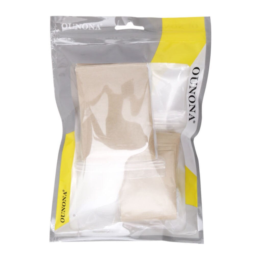 Ounona 200 pces drawstring saco de chá filtro de papel vazio saquinho de chá sacos para folhas soltas chá em pó ervas (branco)
