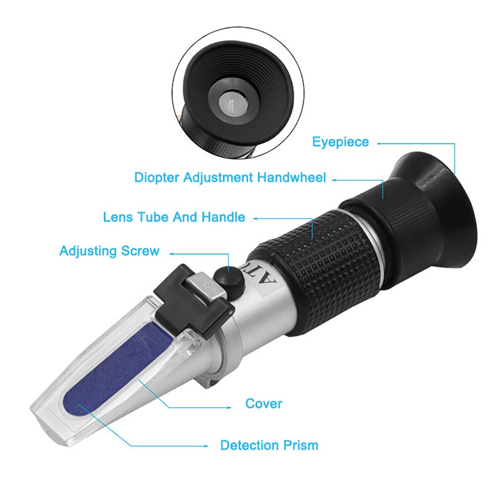 Handheld Honey Automatic Monitoring Refractometer Sugar Meter for Honey Moisturizing 58-92% Ratio Range Honey Tester Measurement