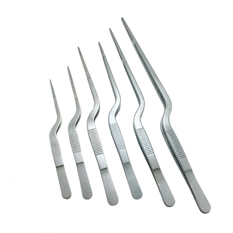 Multiple Specifications Chef Plating Tweezer Tongs Serving Presentation Stainless Steel Offset Chef Tool Trending Products