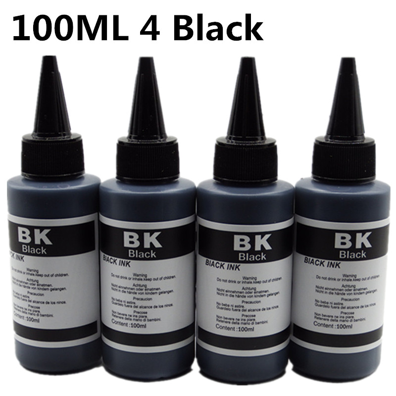 Nachfüllung Farbstoff Inkjet Drucker Tinte-Für-HP-Für-Kanon-Für-Epson Inkjet Drucker Tinte beste Nachfüllung Patrone Universal- Farbstoff-tinte: 100ML 4BK