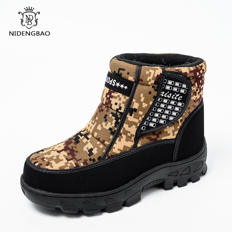 Men Boots Lightweight Winter Shoes For Men Snow Boots Waterproof Winter Footwear Non-slip Ankle Winter Boots rubber shoe sole
