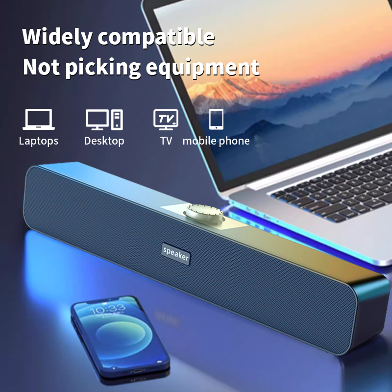 Computer Speaker, Bedrade Usb Desktop Speaker, Stereo Usb Aangedreven Mini Soundbar Voor Pc Tablet Desktop Laptop Mp3 Mac Air/Pro