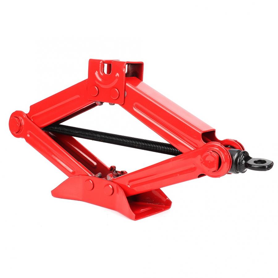 1T Car Automotive Scissor Jack Stainless Steel Chromed Emergency Crank Lift Stand Tool