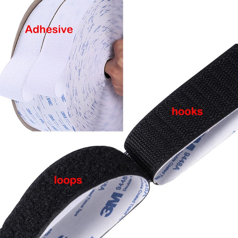 3M/lot Strong Self Adhesive Velcros Fastener Tape Nylon Hooks and Loops Sticker Magic Tape with Glue for DIY 20/25/30/38/50mm