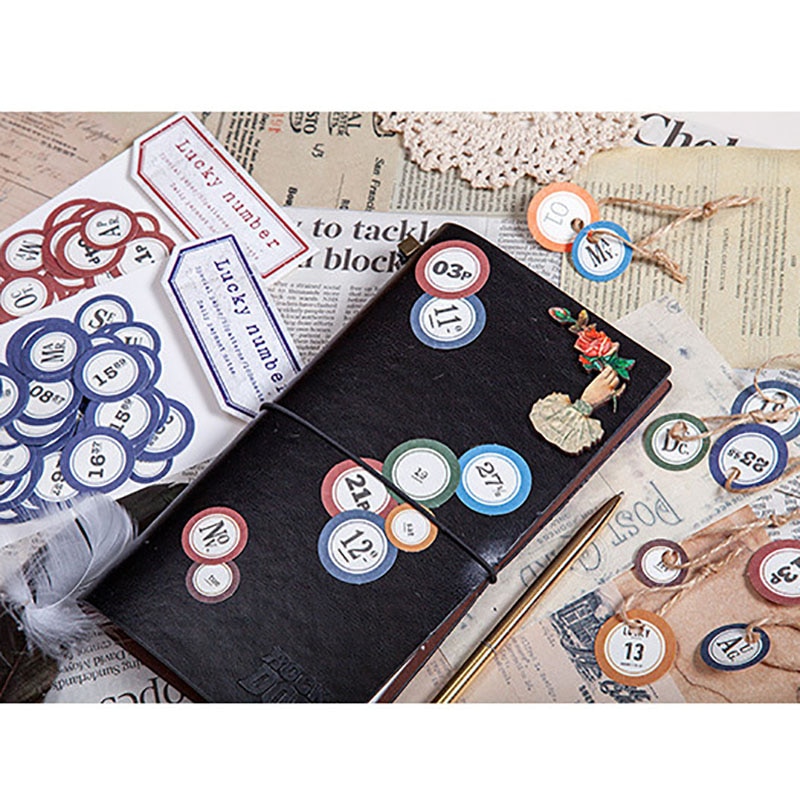 100pcs/lot Lucky Number Stickers for Daily Mothly Planner Diary Stickers DIY Label Scrapbooking Album Stationery Stickers