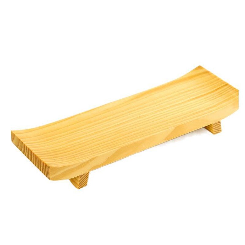 Wooden Sushi Station Japanese Style Rectangular Tray Restaurant Food Sashimi Seaweed Rice Roll Container Sushi Wood Serving Tray