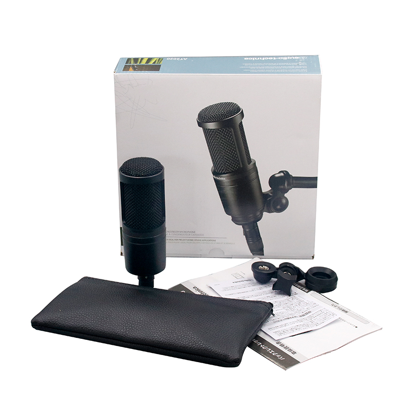 Audio-Technica AT2020 Microfone Condensador XLR Plug Microfone de Gravação Profissional Rede de Computador Móvel K-song Condensador
