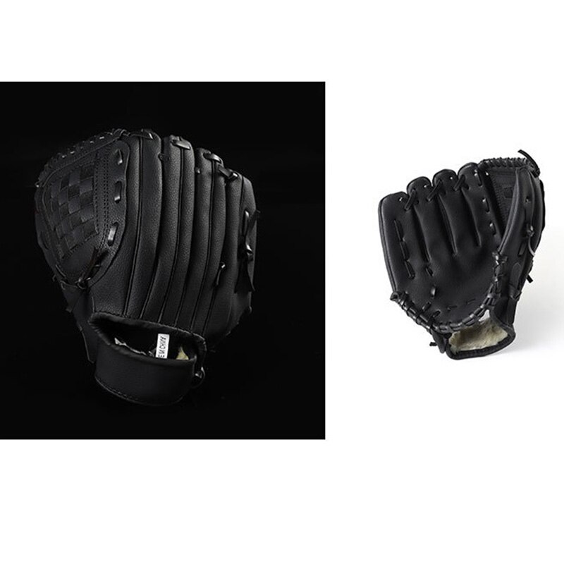 draussen Sport 2 Farben Baseball Handschuh weicher Ball Praxis Ausrügestochen Rechte Hand für Erwachsene Mann Frau Zug, Schwarz 10,5 Zoll